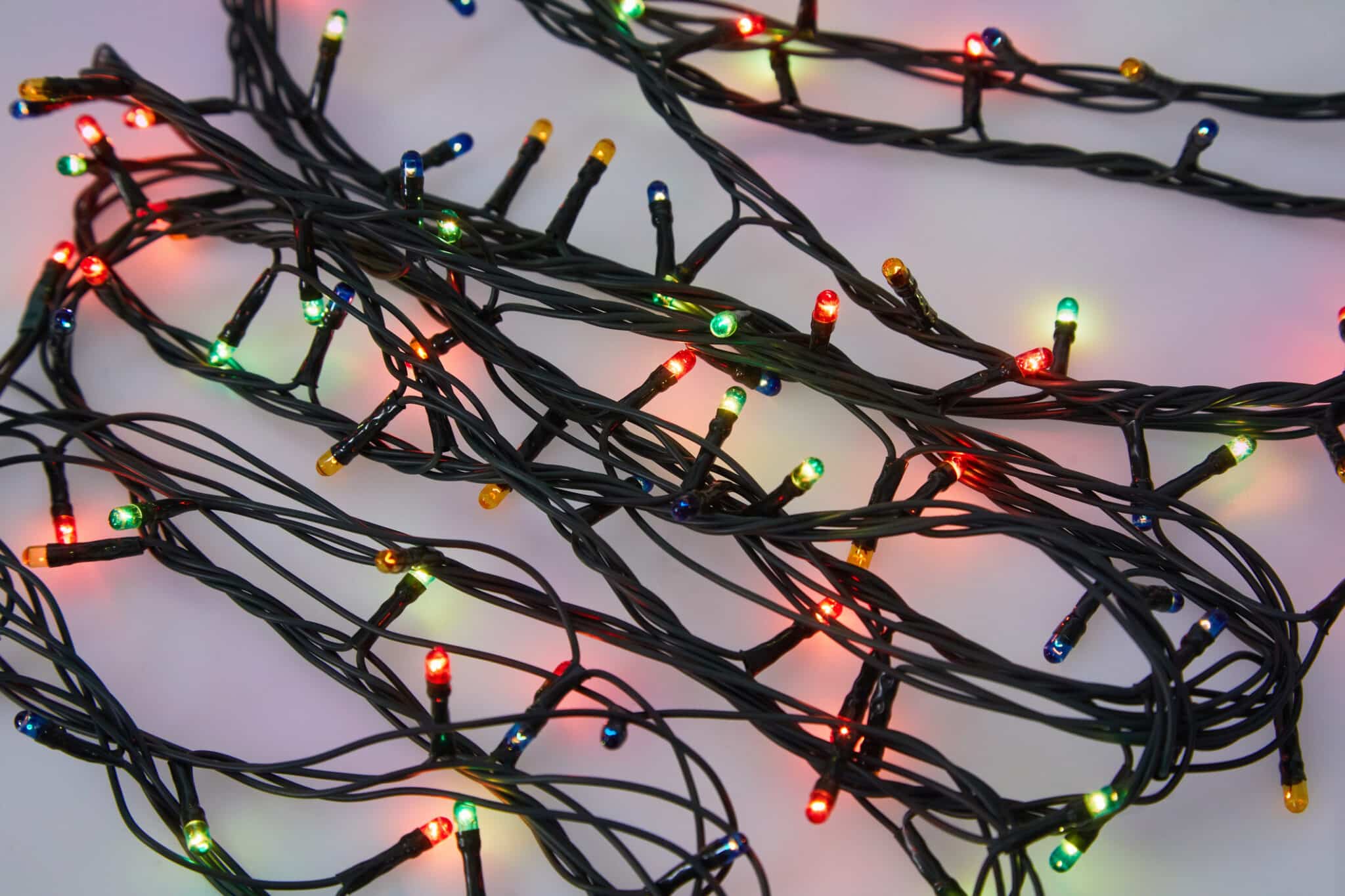 Colorful close-up holiday lighting.