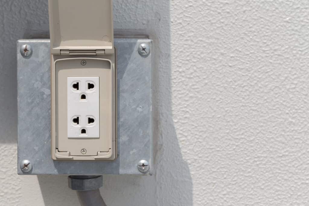 Outdoor electrical safety outlet.