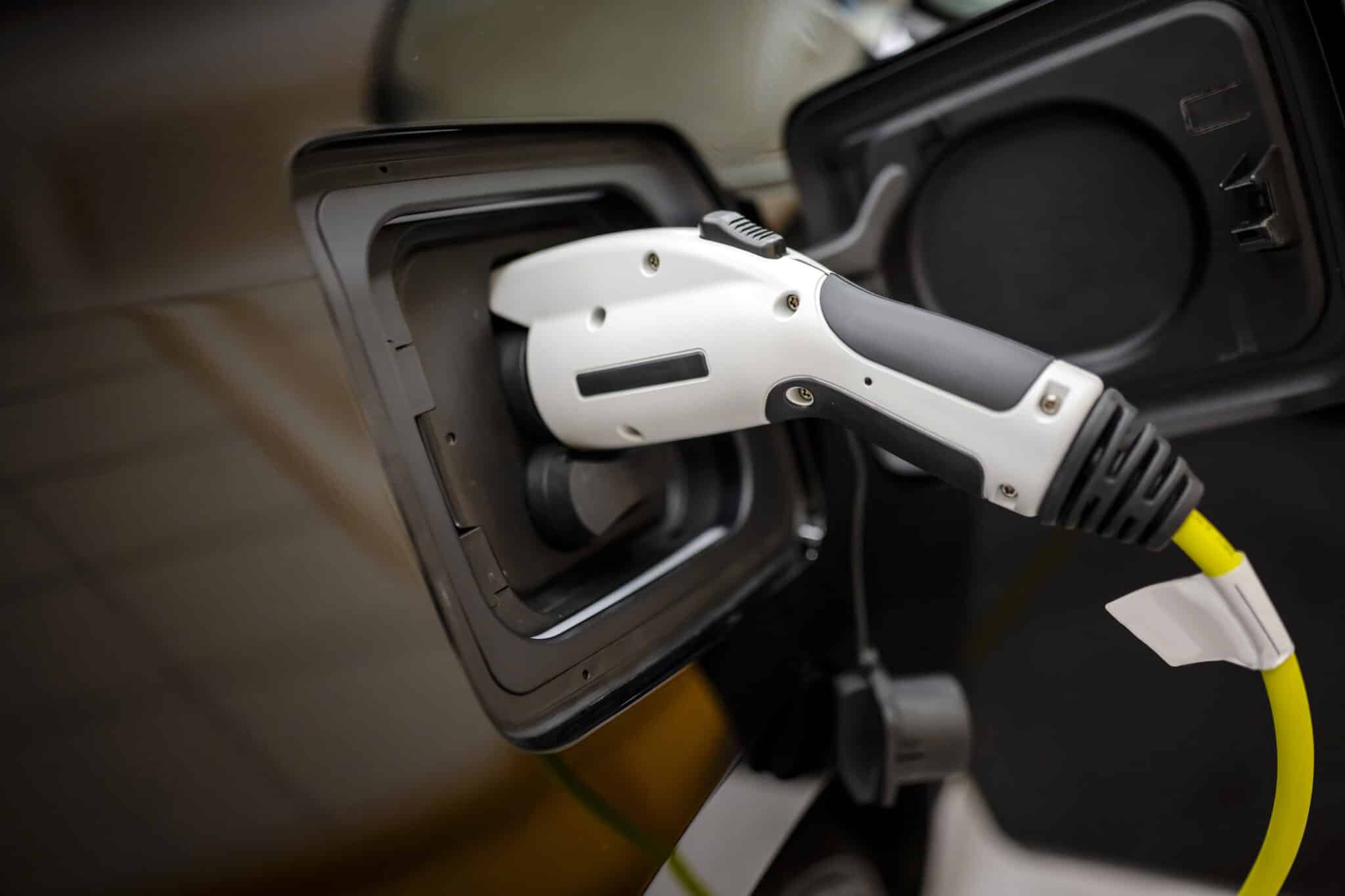 Home EV Charger Installation inserted into the connector.