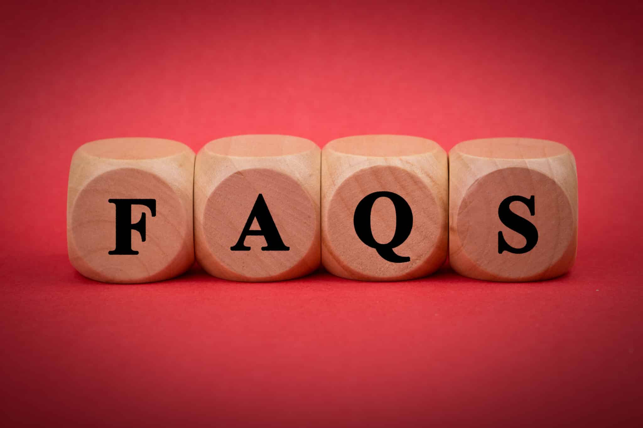 FAQS Text Wooden Blocks isolated, Smart Home Automation.