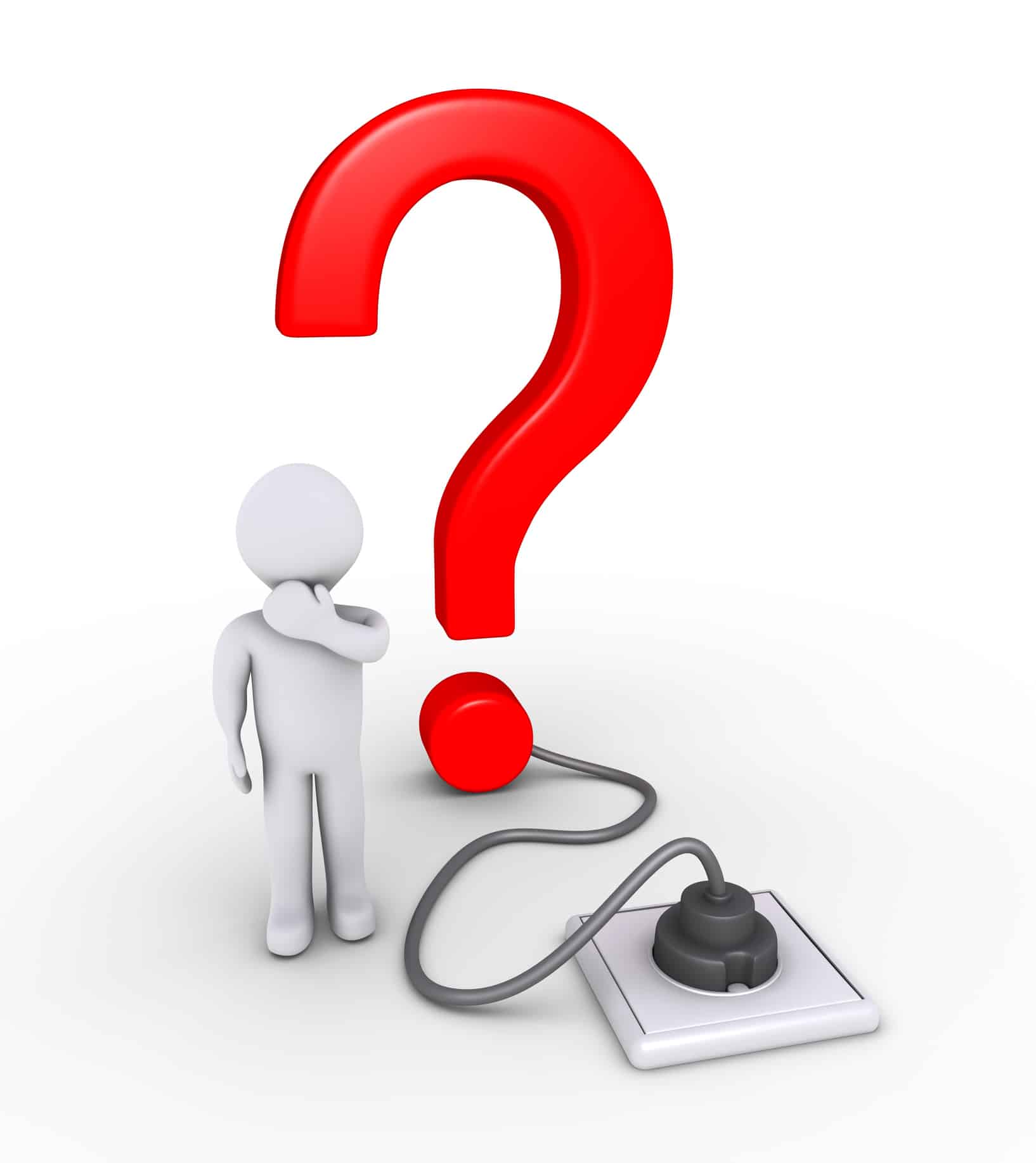 Question mark plugged in and a person, Wiring System.